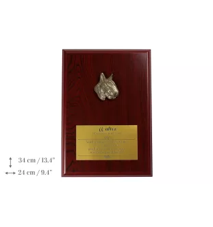 Bull Terrier, Bully - bas-relief of a dog, small decoration, realistic plaque with the Art-Dog brand