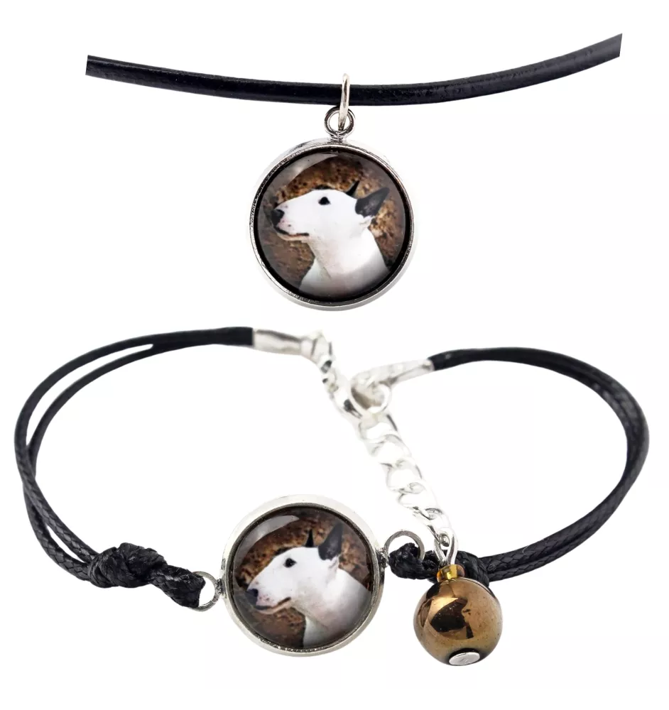 Bull Terrier, Bullterrier - Schmuckset mit Ihrem Foto, handgefertigtes Set, Armband und Halskette von Art.-Dog.
