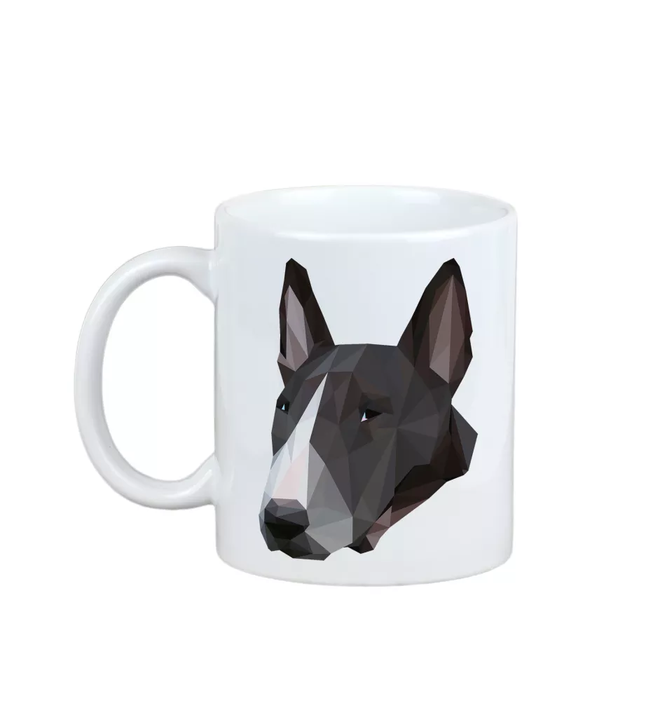 Bull Terrier - tasse avec une photo et un motif de chien géométrique Art-Dog