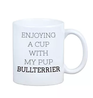 Bull Terrier - tasse avec une photo et un motif de chien géométrique Art-Dog