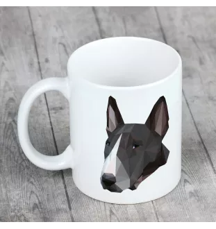 Bull Terrier - tasse avec une photo et un motif de chien géométrique Art-Dog