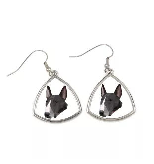 Bull Terrier, Bully - earrings with a picture and the inscription geometric dog Art-Dog