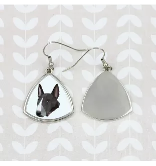 Bull Terrier, Bully - earrings with a picture and the inscription geometric dog Art-Dog