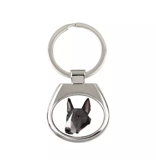 Bull Terrier, Bully - geometric keychain with a photo and the inscription Art-Dog