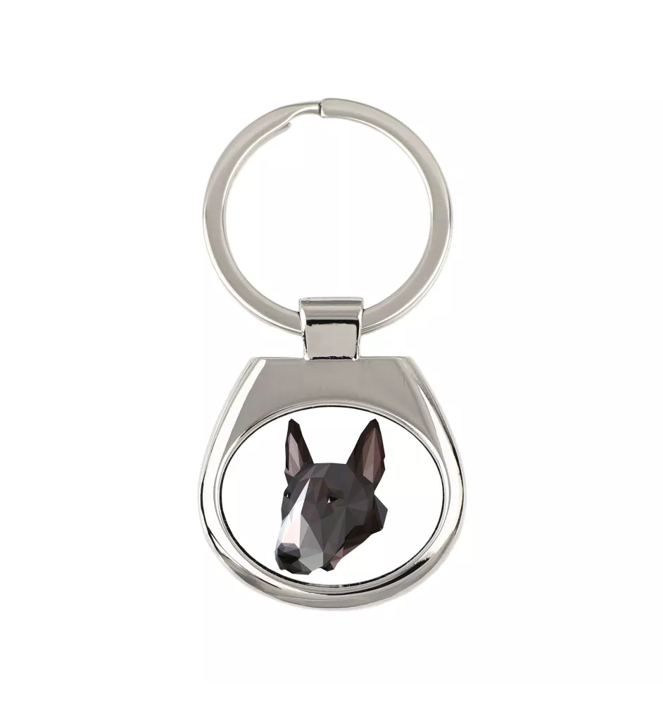 Bull Terrier - porte-clés géométrique avec photo et inscription Art-Dog
