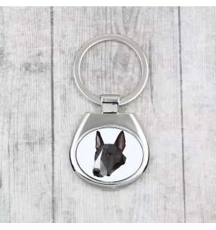 Bull Terrier - porte-clés géométrique avec photo et inscription Art-Dog