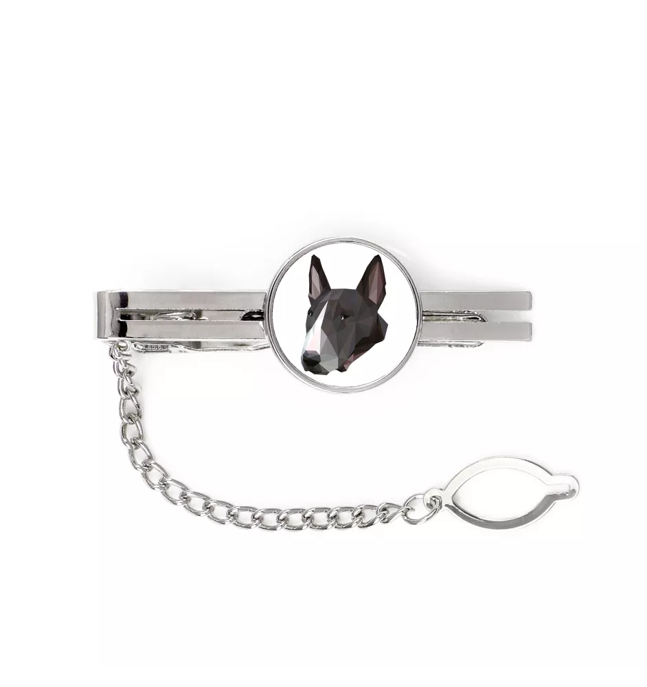 Bull Terrier - épingle de cravate géométrique avec photo et inscription Art-Dog