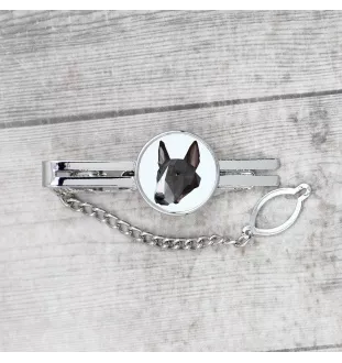 Bull Terrier, Bully - geometric tie clip with a picture and inscription from Art-Dog