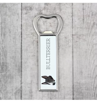Bull Terrier, Bullterrier - Flaschenöffner mit Bild und Aufschrift für Bier von Art-Dog