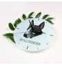 Bull Terrier - horloge murale géométrique avec photo et logo de la marque Art-Dog