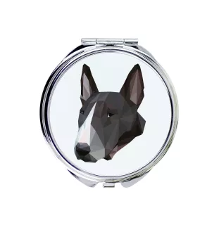 Bull Terrier, Bullterrier - Spiegel mit Foto und geometrischem Aufdruck der Marke Art-Dog