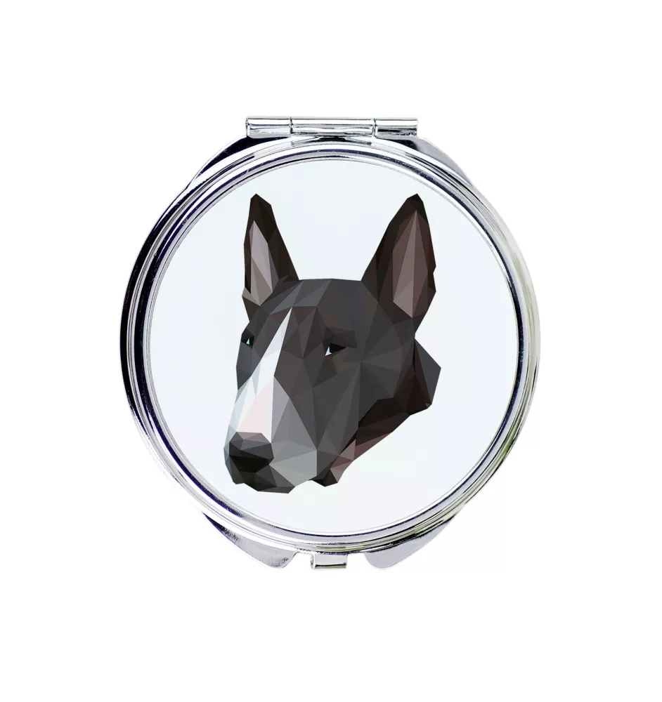 Bull Terrier, Bullterrier - Spiegel mit Foto und geometrischem Aufdruck der Marke Art-Dog