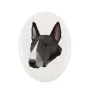 Bull Terrier, Bullterrier - Fliese mit geometrischem Bild und Schriftzug der Marke Art-Dog