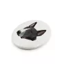 Bull Terrier - une plaque avec une photo et un motif géométrique de la marque Art-Dog