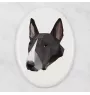 Bull Terrier - une plaque avec une photo et un motif géométrique de la marque Art-Dog