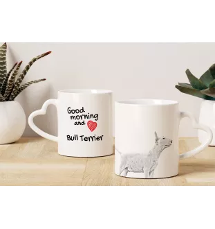Bull Terrier, Bully - cup with a dog, adorable cup with a heart-shaped handle, universal gift from the Art-Dog brand