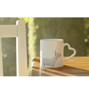 Bull Terrier, Bully - cup with a dog, adorable cup with a heart-shaped handle, universal gift from the Art-Dog brand