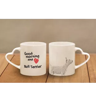 Bull Terrier - tasse avec chien, une tasse adorable avec une anse en forme de cœur, un cadeau universel de la marque Art-Dog