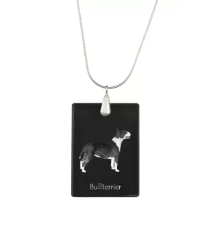 Bull Terrier, Bully - Crystal pendant with dog, silver necklace with photo, personalised pendant by Art-Dog brand