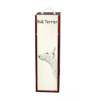 Bull Terrier - boîte à vin avec chien, boîte à alcool avec graphisme, boîte cadeau personnalisée de la marque Art-Dog