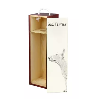 Bull Terrier, Bullterrier - Weinbox mit Hund, Alkoholbox mit Grafik, personalisierte Geschenkbox der Marke Art-Dog