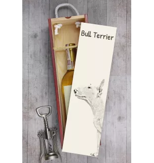 Bull Terrier - boîte à vin avec chien, boîte à alcool avec graphisme, boîte cadeau personnalisée de la marque Art-Dog