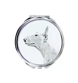 Bull Terrier, Bully - Pocket mirror with a dog, personalized mirror for a purse, compact mirror with Art-Dog brand print.