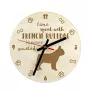 Bouledogue français - horloge avec chien, horloge en bois, horloge murale pour les amoureux des chiens, horloge de bureau et étagère, Art-Dog