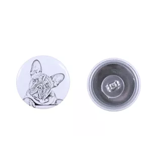 Bouledogue français - boucles d'oreilles uniques avec un chien, votre animal de compagnie sur un porte-clés, marque propre Art-Dog