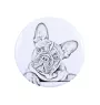 Französische Bulldogge Magnet mit einem Hundepfotenabdruck, außergewöhnlich leicht, starker Magnet, handgefertigtes Produkt der Marke Art-Dog