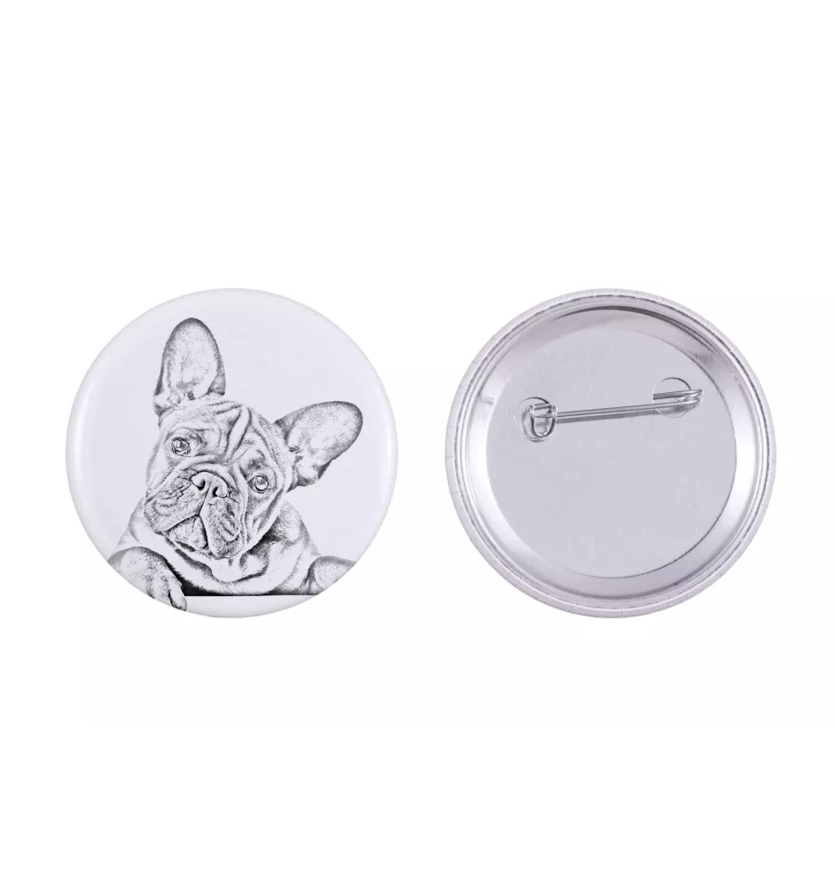 Französische Bulldogge - Anstecknadel mit Ihrem Hund, fügen Sie Ihr eigenes Foto hinzu, Marke Art-Dog