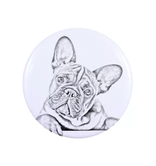 Französische Bulldogge - Anstecknadel mit Ihrem Hund, fügen Sie Ihr eigenes Foto hinzu, Marke Art-Dog