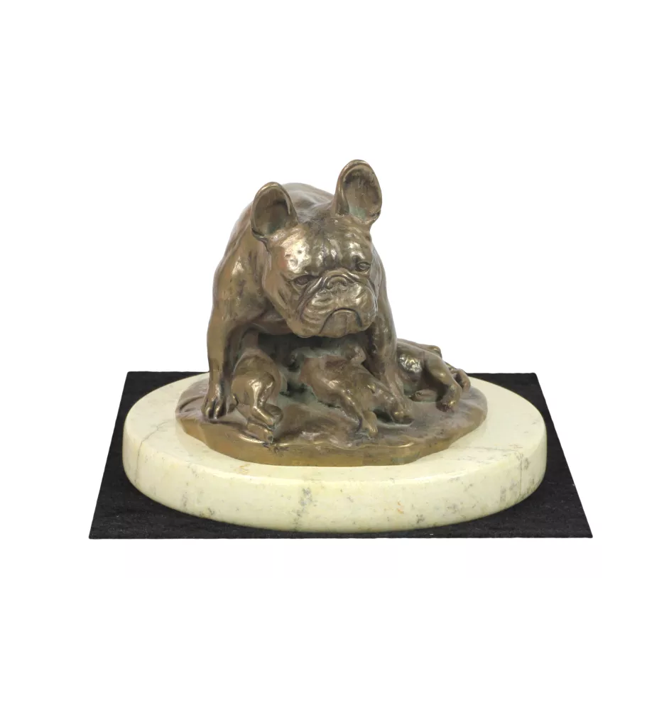 Buldog francuski I statuetka na piaskowym kamieniu Art-Dog