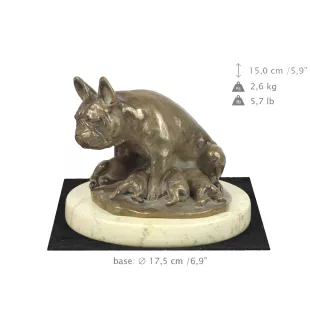 Buldog francuski I statuetka na piaskowym kamieniu Art-Dog