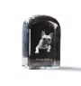French Bulldog, Frenchie - crystal cube with a photo, photo of a dog in crystal, cubic paperweight from Art-Dog brand