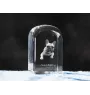Bouledogue français - un cube de cristal avec une photo, une photo de chien dans le cristal, un presse-papiers cubique de la marque Art-Dog