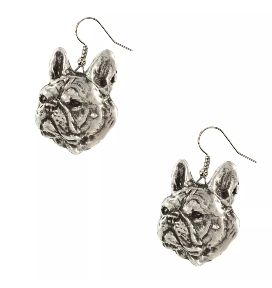 Französische Bulldogge II - Hängende Ohrringe mit Hunden, entzückender Schmuck für Hunde-Mama, Geschenk für Mädchen von der Marke Art-Dog
