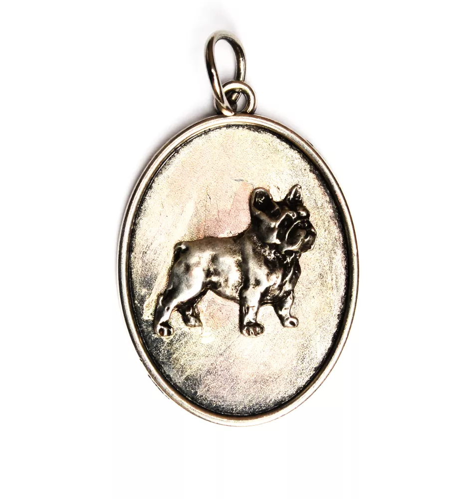 Bouledogue français I - collier avec chien, pendentif pour maman de chien, bijoux uniques de la marque Art-Dog