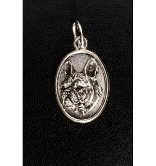 Französische Bulldogge II - Halskette mit Hund, Anhänger für Hundemama, einzigartiger Schmuck der Marke Art-Dog