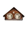 French Bulldog, Frenchie II - wooden stand with bowls for a dog, decorative dog bowls, a gift for adopting a dog from the Art-Dog brand