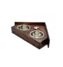 French Bulldog, Frenchie II - wooden stand with bowls for a dog, decorative dog bowls, a gift for adopting a dog from the Art-Dog brand
