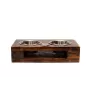 French Bulldog, Frenchie I - wooden stand with bowls for a dog, steel dog bowls, a gift for adopting a dog from the Art-Dog brand