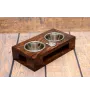 French Bulldog, Frenchie I - wooden stand with bowls for a dog, steel dog bowls, a gift for adopting a dog from the Art-Dog brand