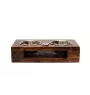 French Bulldog, Frenchie II - wooden stand with bowls for a dog, steel dog bowls, a gift for adopting a dog from the Art-Dog brand
