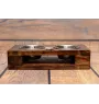 French Bulldog, Frenchie II - wooden stand with bowls for a dog, steel dog bowls, a gift for adopting a dog from the Art-Dog brand
