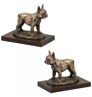 Buldog francuski statuetka na białym drewnie Art-Dog