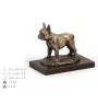 Bouledogue français - statuette de chien, figurine sur un socle blanc, trophée pour exposition de chiens de la marque Art-Dog