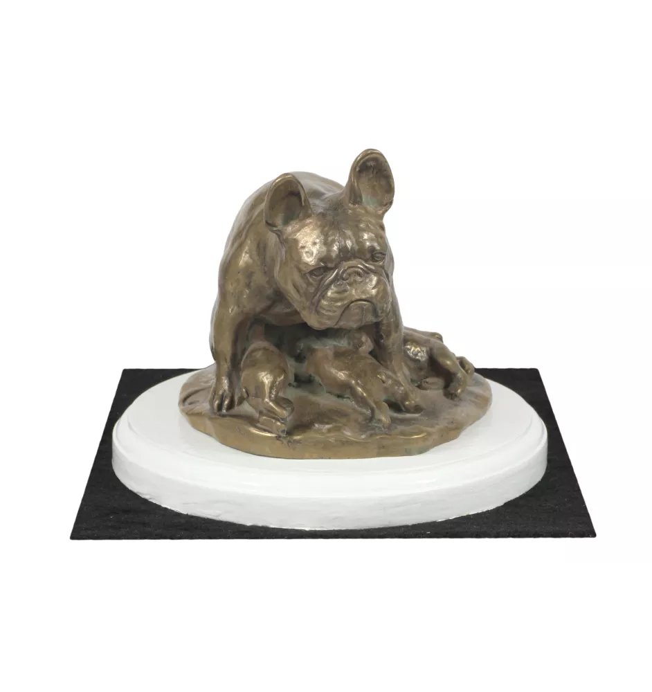 Buldog francuski I statuetka na białym drewnie Art-Dog