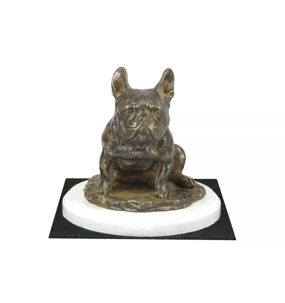Buldog francuski II statuetka na białym drewnie Art-Dog