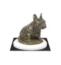 Französische Bulldogge II - Hundestatue, Figur auf weißem Sockel, Trophäe für die Art-Dog-Hundeaustellung.
